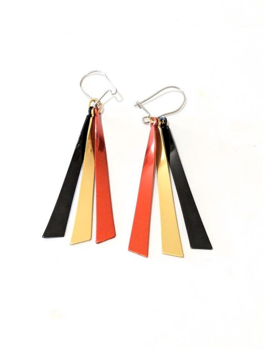 Avon Nib Red Black and Gold Layered Dangle Earri Vintage Earngs - Picture 5 of 7